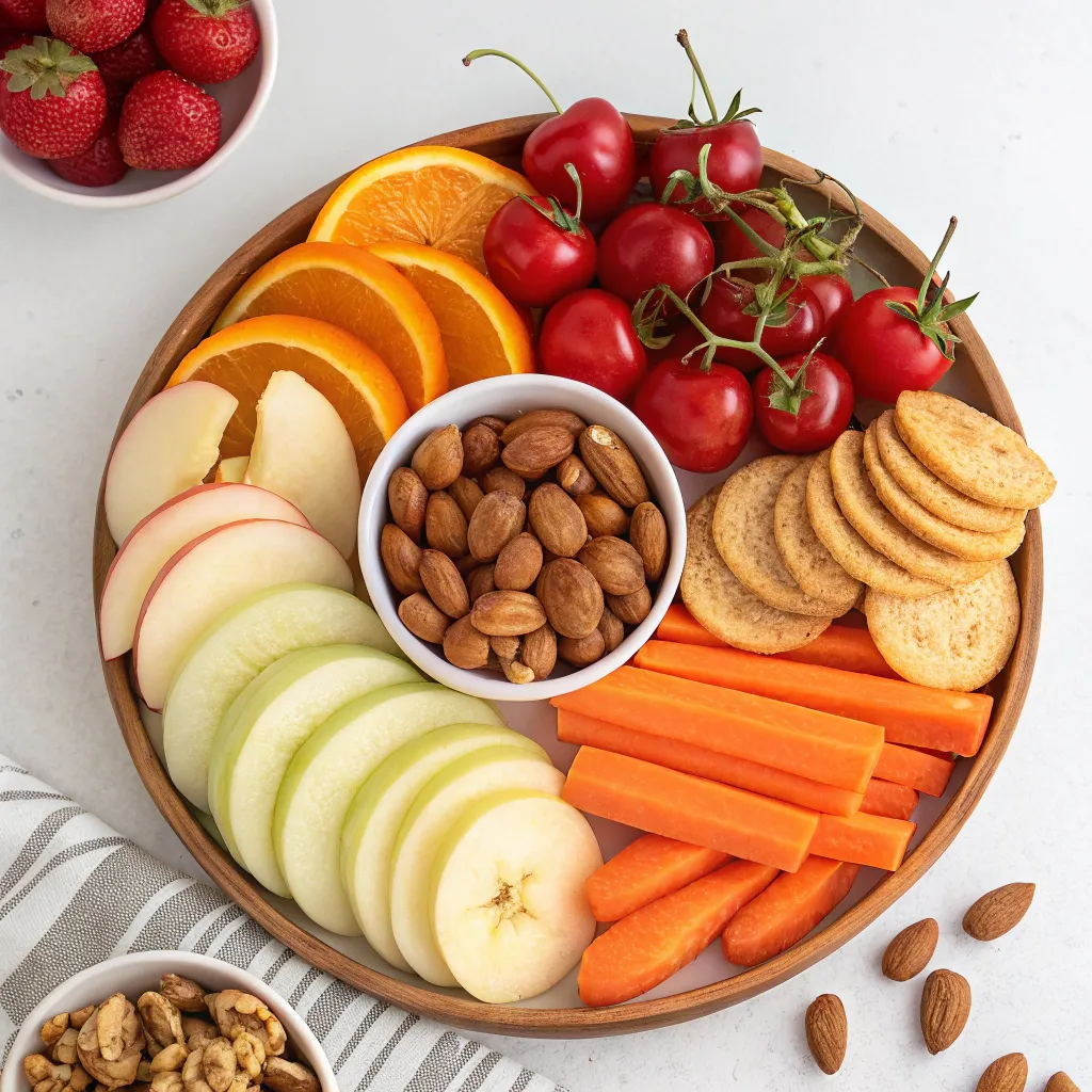 Variety of healthy snacks on a plate